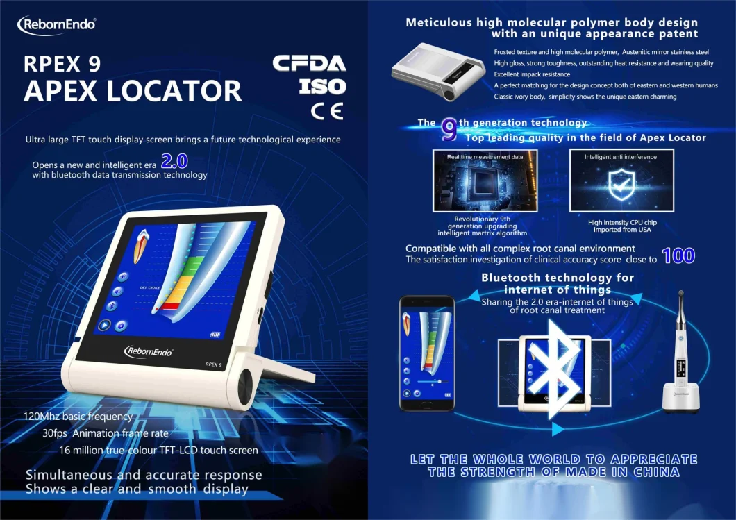 The Newest Smart Wireless bluetooth Folding Apex Locator Dental Instruments with LCD Screen