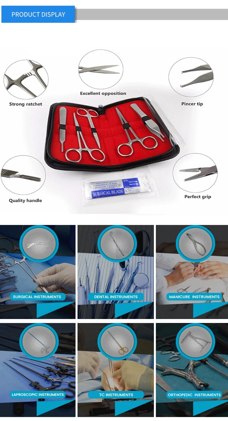 Prof. Quality Surgical Dental Instruments+Anatomy Set Medical Basic Dissecting Kit